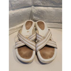 Cole Haan Sandals Womens 10B Series Nike Air White Slide Comfort Wedge Heels